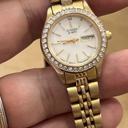 CITIZEN 1002-s044456 JUBILEE Watch GOLD Steel 25mm crystal bezel Presidential