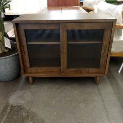 Kellen Tall Fluted Glass Cabinet 