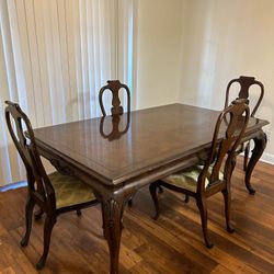 Wood Table With Extenders Vintage 