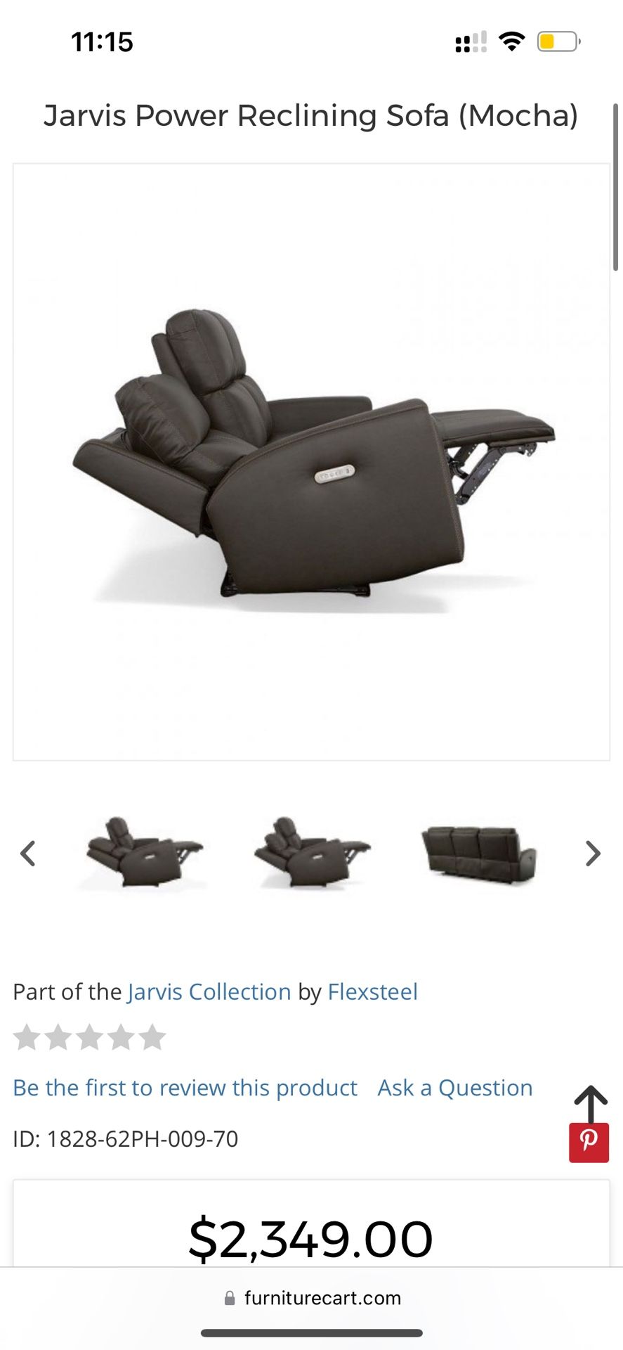 Used Jarvis Double Power Reclining Sofa {Real Leather Match}