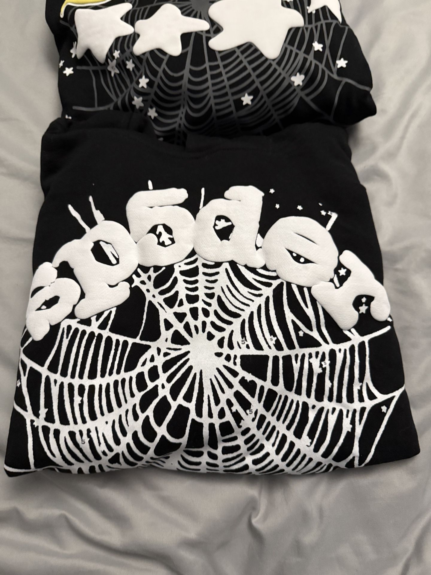 black n white sp5der hoodie