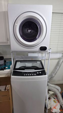Black and Decker 2.0 cu ft Washer and Euhomy 3.5 cu ft Dryer with rack