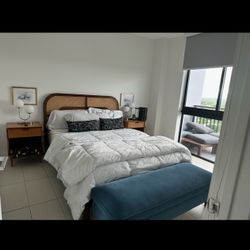 Ottoman, Large, Teal Blue Green With Storage