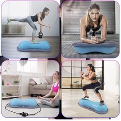 Nice C Balance Ball, Half Ball, Balance Ball, Exercise Workout Trainer, with Resistant Band, Strength Fitness Yoga with Bonus Foot Pump NICE