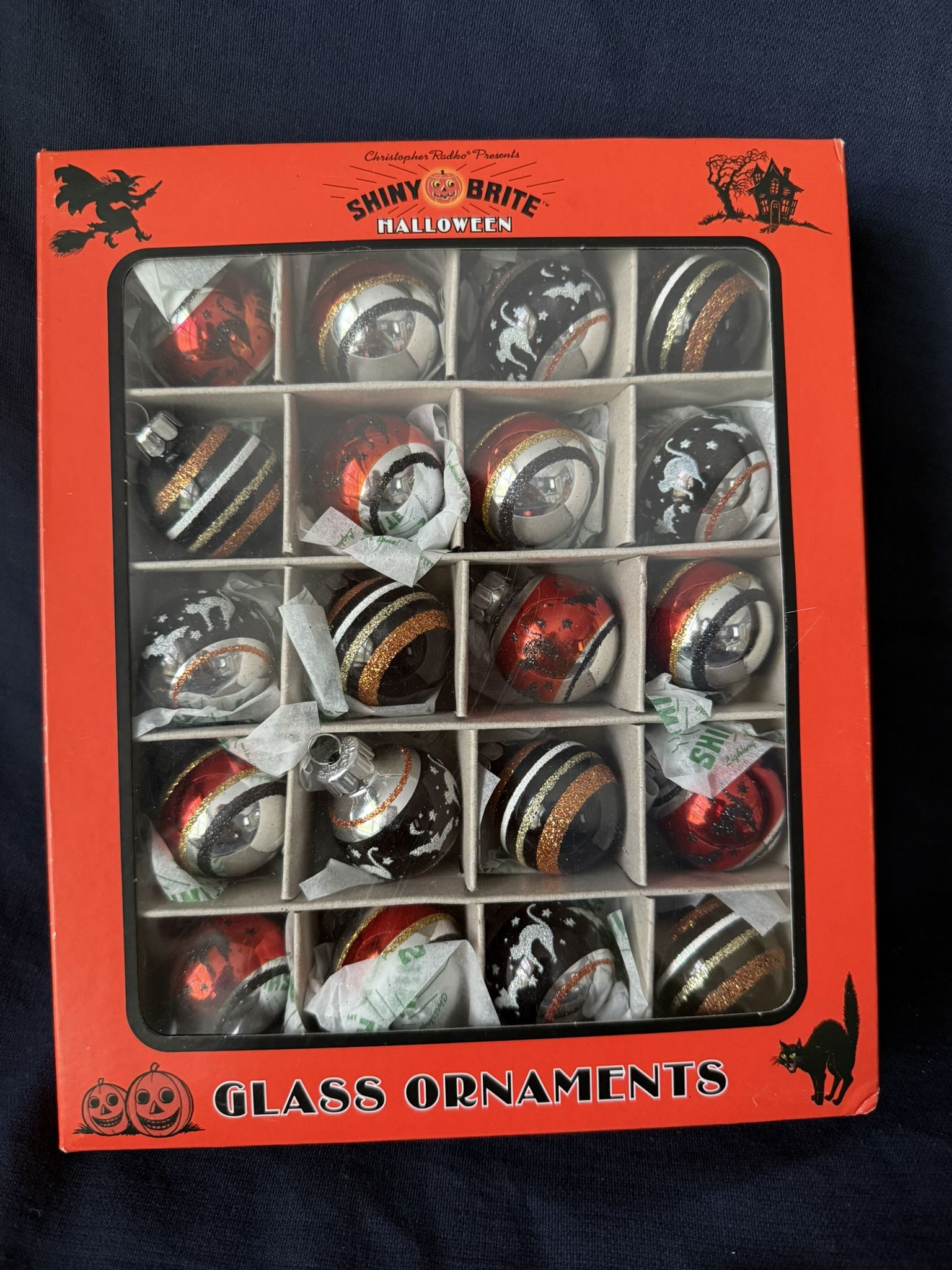 Christopher Radko Shiny Brite Halloween Glass Ornaments NEW