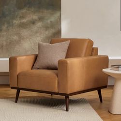 Leather Lounge Chair And Ottoman 