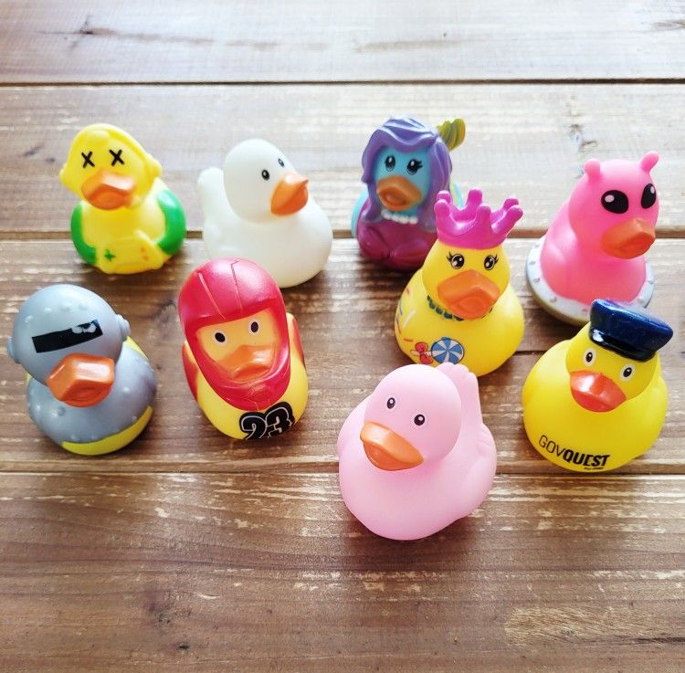 9 VARIETY OF SMALL RUBBER DUCKIES **ALL FOR $1**