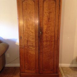 Antique Tiger Maple Armoire / Wardrobe – Circa 1900