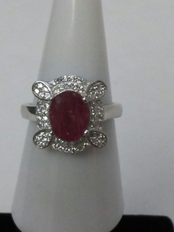 NaturalBloodRed Ruby Gemstone Ring 7.5