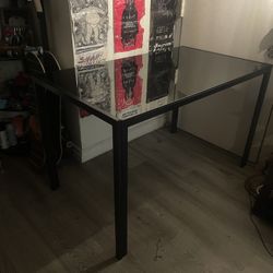 Black Glass Top Dining Table 