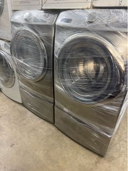 Samsung stainless steel  washer and gas dryer