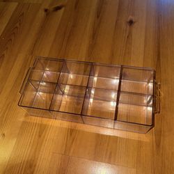 mDesign Plastic Tea Bag Organizer and Holder - 8 Divided Compartment Kitchen Pantry/Countertop Storage Caddy - For Chips & Snacks - Clear