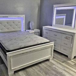 White led lights bedroom set 4 pcs new In Box 