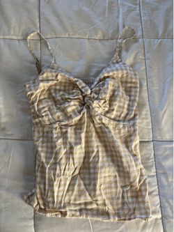 Old Navy yellow gingham tank top with tie front detail