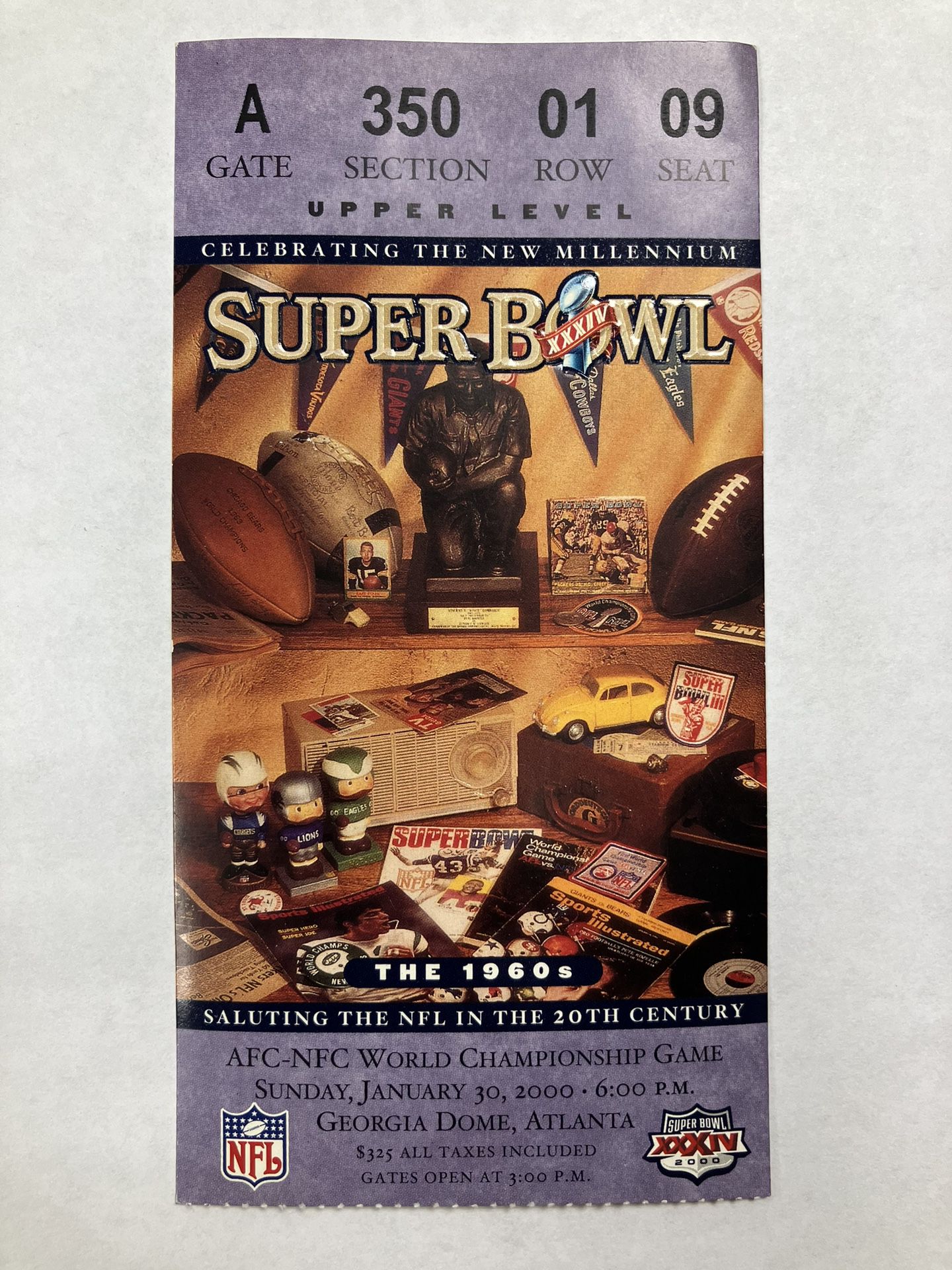 Rams Super Bowl XXXIV 2000 Ticket Stub