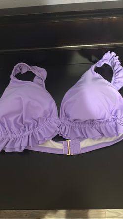 Purple Ruffle Bikini Top, by Tabria.
