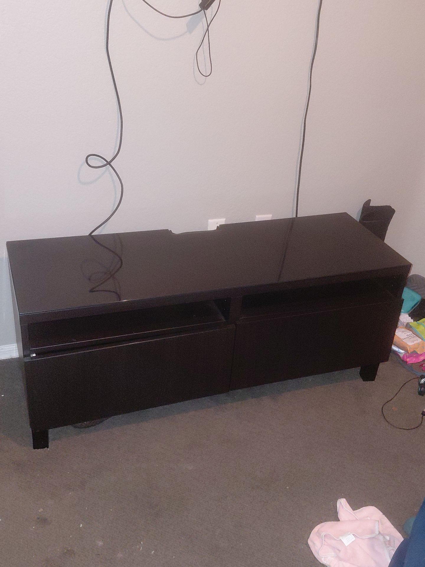 Nice Ikea TV stand with glass top