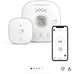 CHAMBERLAIN Smart Garage Control - Wireless Garage Hub and Sensor with Wifi & Bluetooth - Smartphone Controlled, myQ-G0401-ES, White
