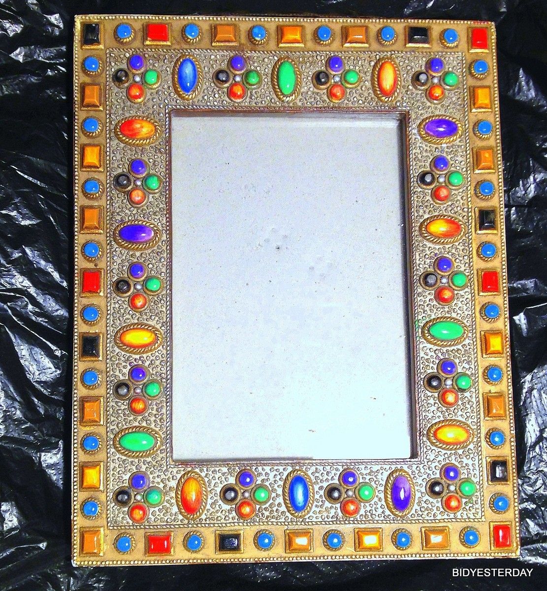 Jeweled byzantine picture frame for 4" x 6" photographs .... newer