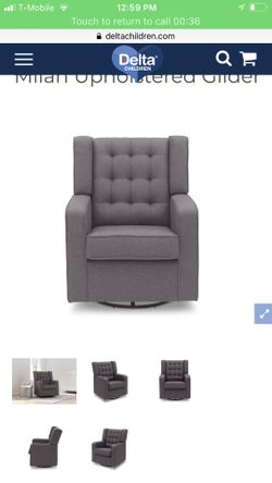 Delta Milan glider Modern upholstered swivel rocking chair for Sale