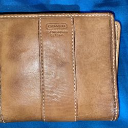 COACH Vintage Wallet- Brown Tan Leather Snap Wallet Coin Purse