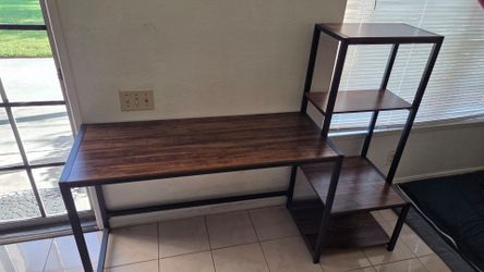 Computer Desk + Bookshelf + Office Chair Set