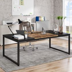 Tribesigns 70.8 Inch Modern Executive Desk, Large Workstation Office Computer Table, Modern Simple Business Study Writing Desk Furniture for Home Offi