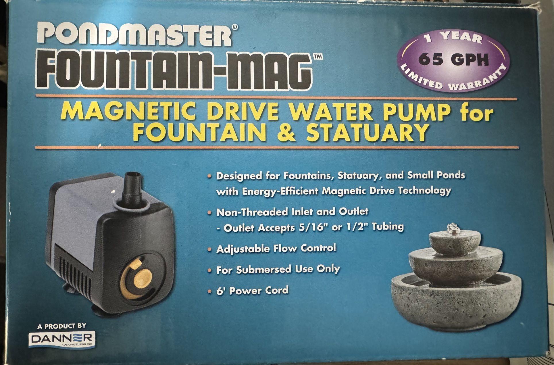 Pondmaster 65 GPH Fountain-Mag, Magnetic Drive Water Pump
