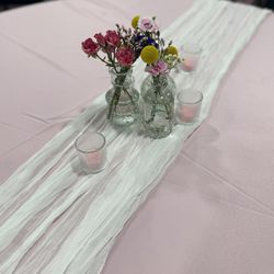 120” Round Pink Tablecloth