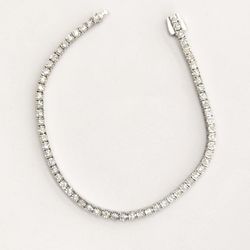 925 Sterling Silver Lab Grown Diamond Bracelet 2.8mm 7 Inches