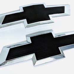 Chevy Silverado 1(contact info removed)HD 3500HD Black Front Rear Tailgate Bowtie Emblem Set
