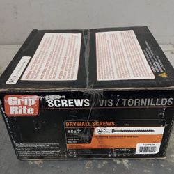 2,000 Count DRYWALL SCREWS #8 X 3" GRIP RITE BOX Gypsum Board to Wood Studs