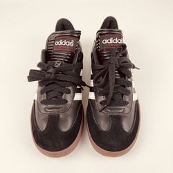 Adidas Samba - Youth Size 5 1/2 OG Classic Black Gum Leather Shoes