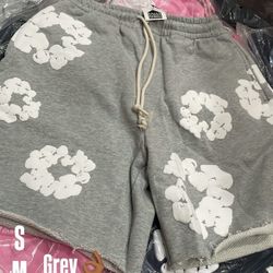 Grey Denim Shorts