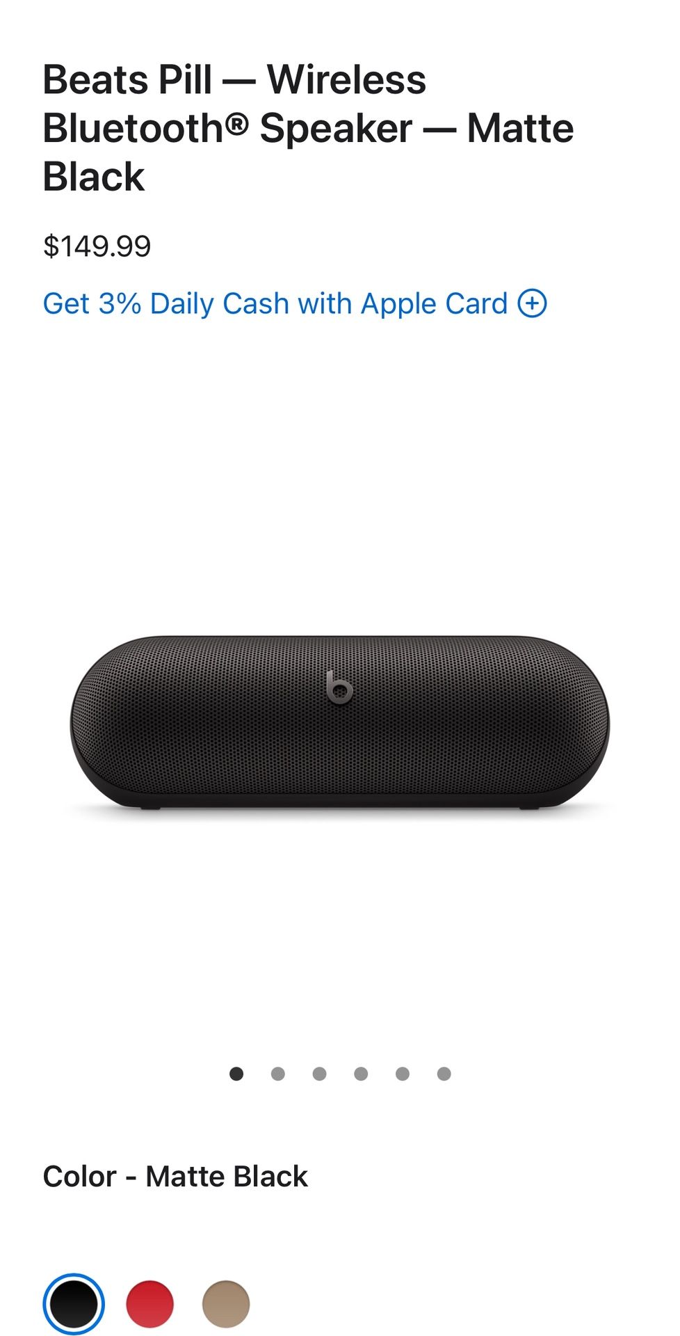 Beats Pill — Wireless Bluetooth® Speaker — Matte Black