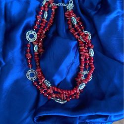 Multifunctional Red Stoned Fashion Necklace