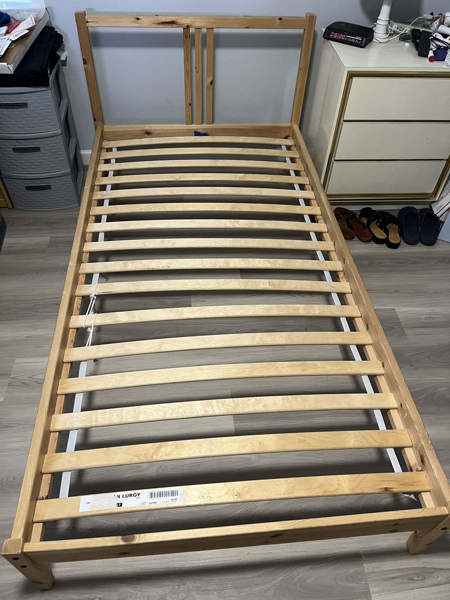 Used Twin Bed Frame Includes a Tananger Foam Topper