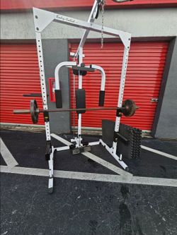 Body Solid Multi-Gym Squat Rack. Lat Pulldown & deeps stations.extra 200Pounds Stucks+ Everything As Appear & Accessories

Delivery for extra
Homestea