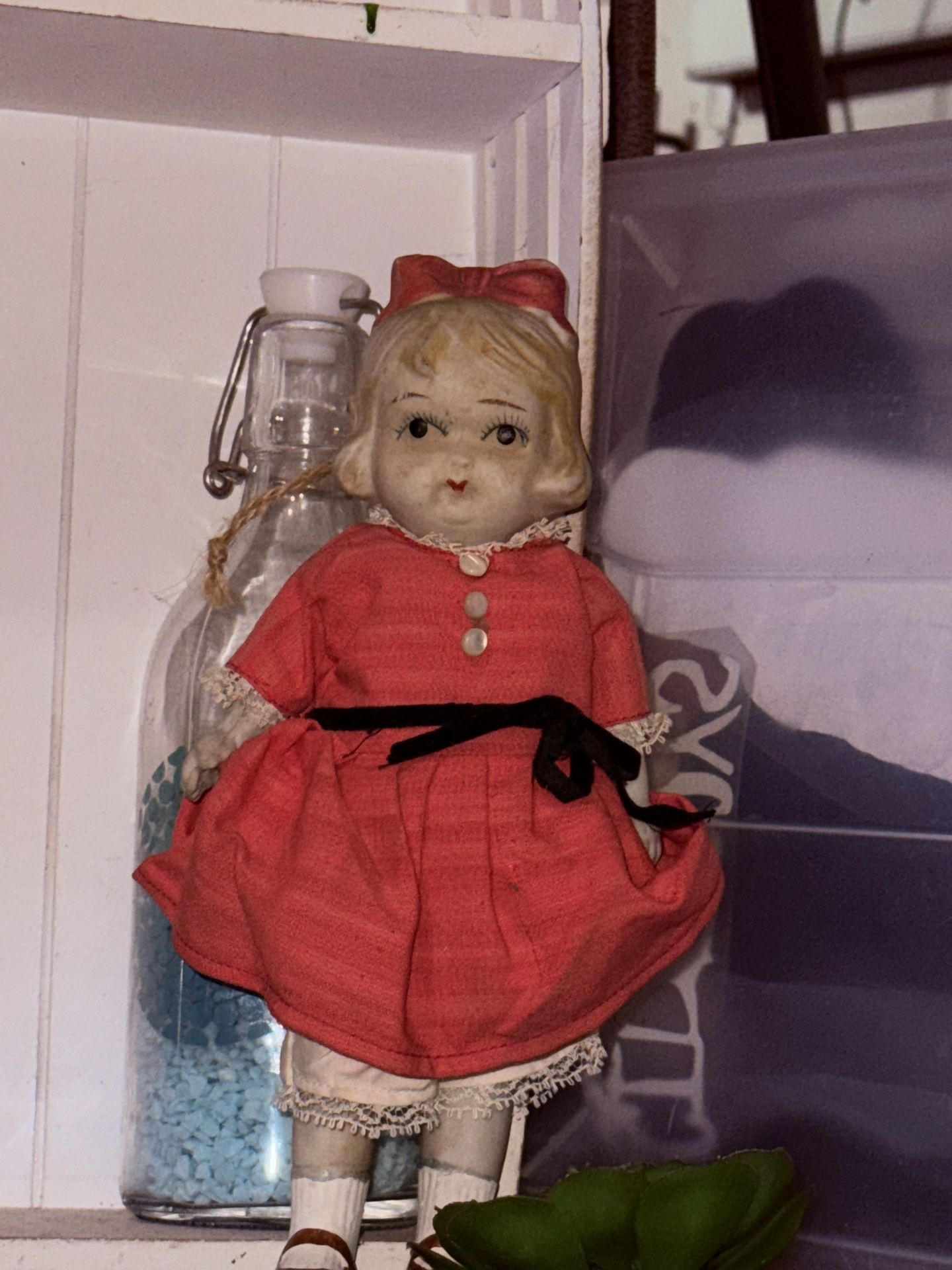 Antique Vintage 1930S Porcelain Doll Handmade From Japan. Clothing Is Also Handstitched As You Can See In The Photos. Very Rare
