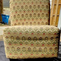 Mid Century Modern armless Accent Chair With Rolled Back