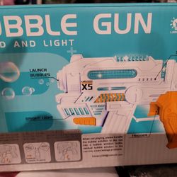 Bubble Blaster Gun Bubble Blaster, Bubble Gun with 2 Bottles Bubble Solution, Music and Light Bubble Blaster Blower Toy Kit for Party Favors

