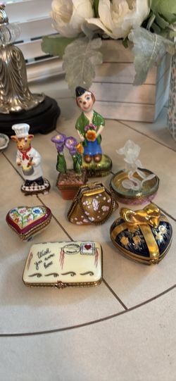 Limoges France Peint Main Trinket Boxes Lot 3