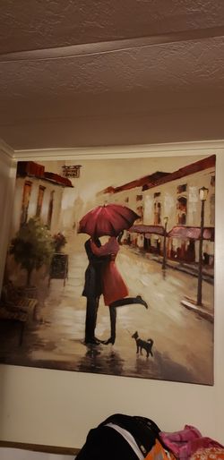 Paris Scene 39 By 39 Romance Canvas Art