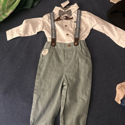De Niño Blanco Con Verde Talla 6  - 12 Meses