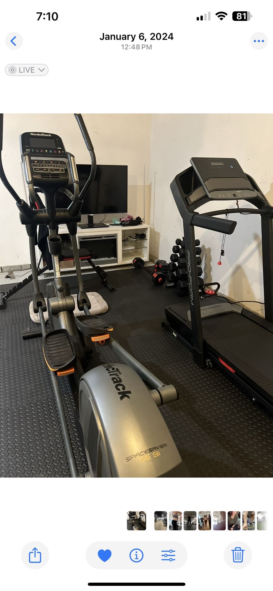 Treadmill & elliptical