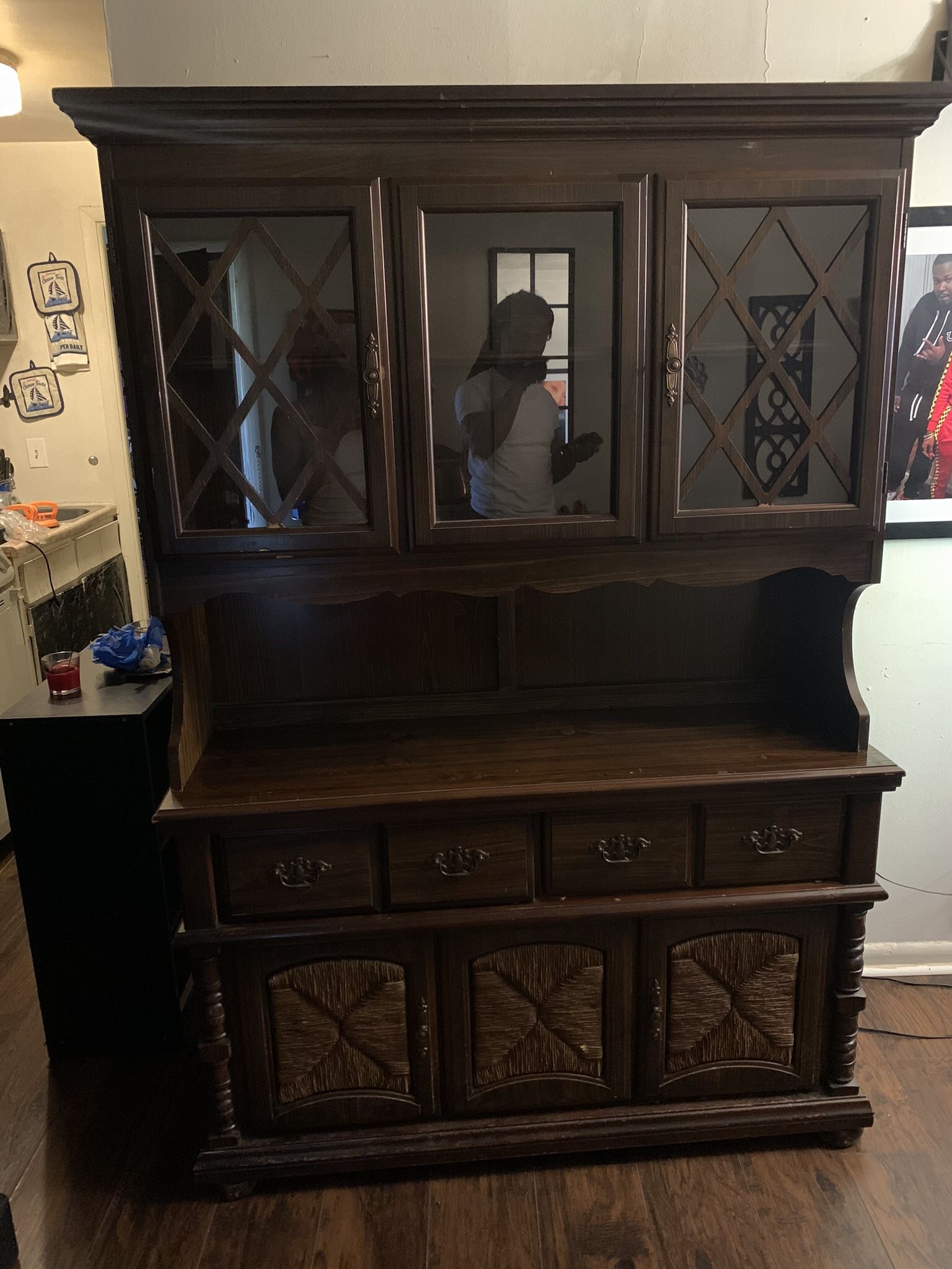 Used Wooden China Cabinet 