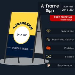 A Frame Sign With Replaceable Coroplast Signs 