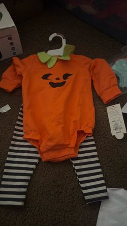 Baby Pumpkin Halloween Costume Set 3-6M