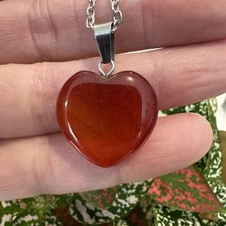 New, Beautiful Carnelian Crystal Necklace. Jewelry Bag Included.