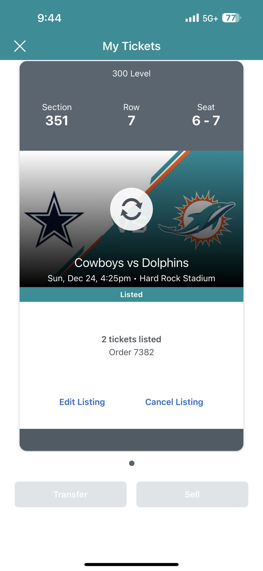 Cowboys @ Dolphins w/🍊 Parking Pass! 